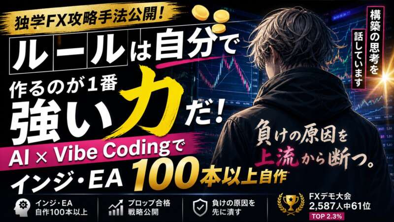 FXデモ大会2,587人中61位。AI × Vibe CodingでEA・インジケーターを100本以上自作した現役トレーダーが、Substackで全部話します。